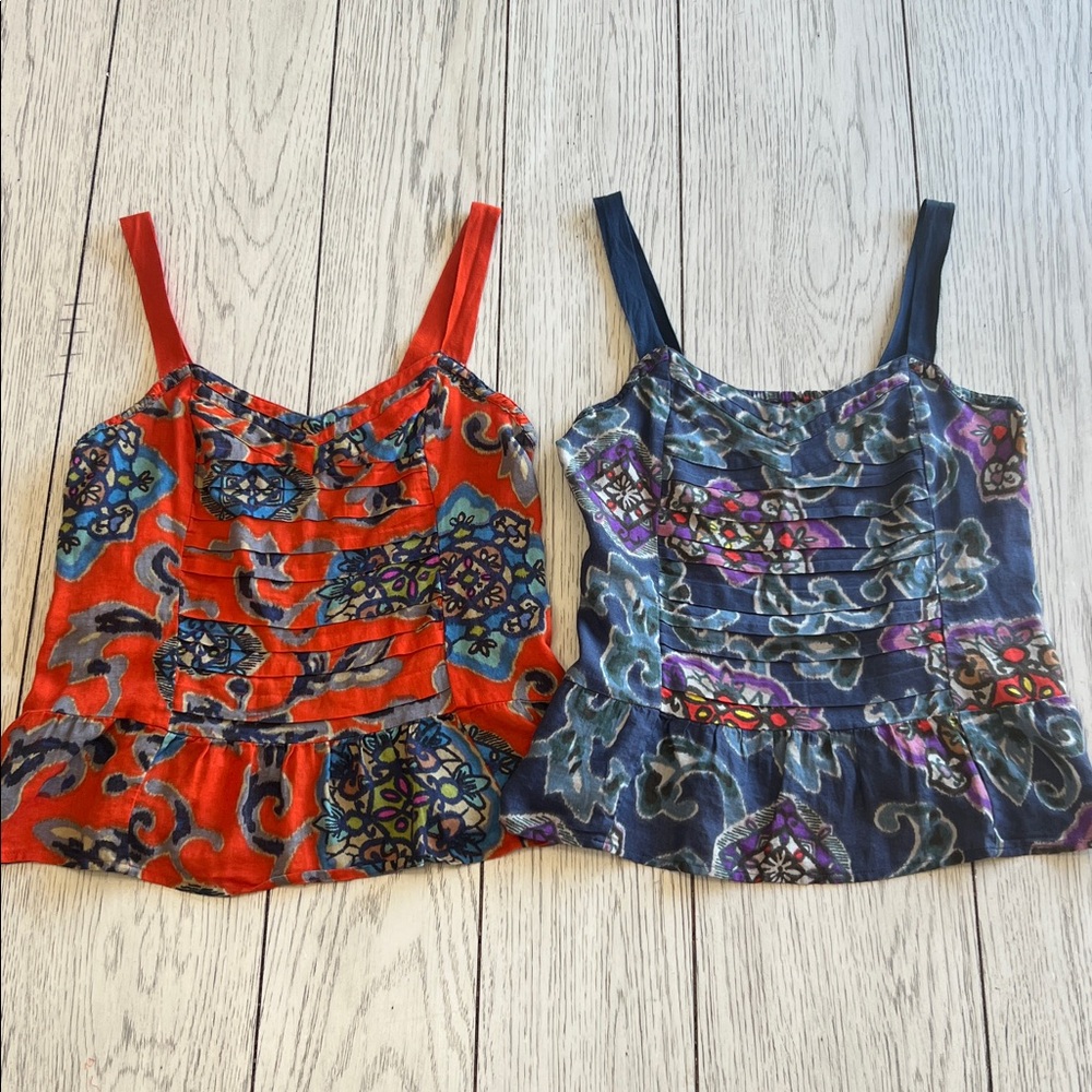 American Eagle 2011 BUNDLE Babydoll Cotton Floral Tank Tops Small